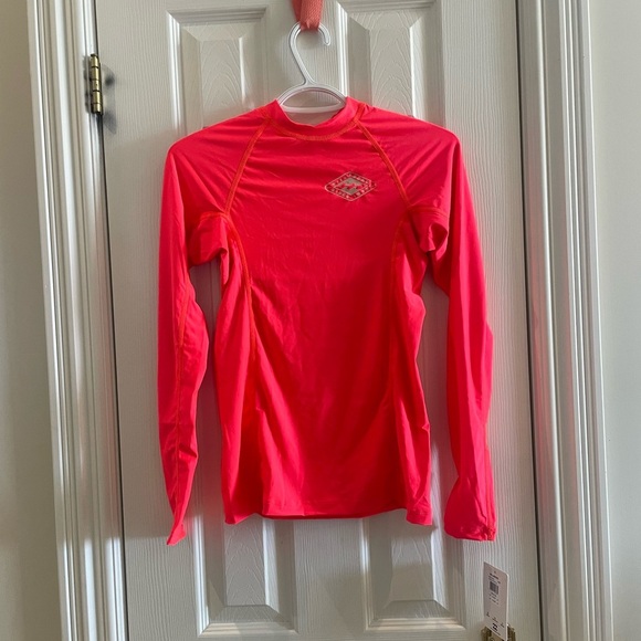 Long Sleeved bright coral pink Billabong Rashguard - Picture 1 of 6